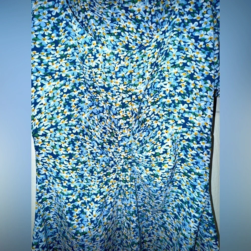 Brave Soul Blue/White ditsy Ginny Floral Button Dress Size XS EUC